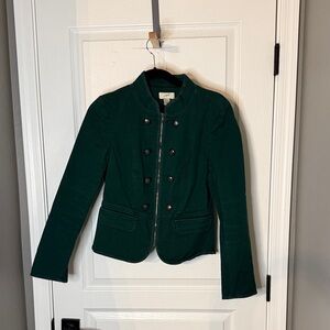 LOFT Women's Dark Green Double-Breasted Blazer